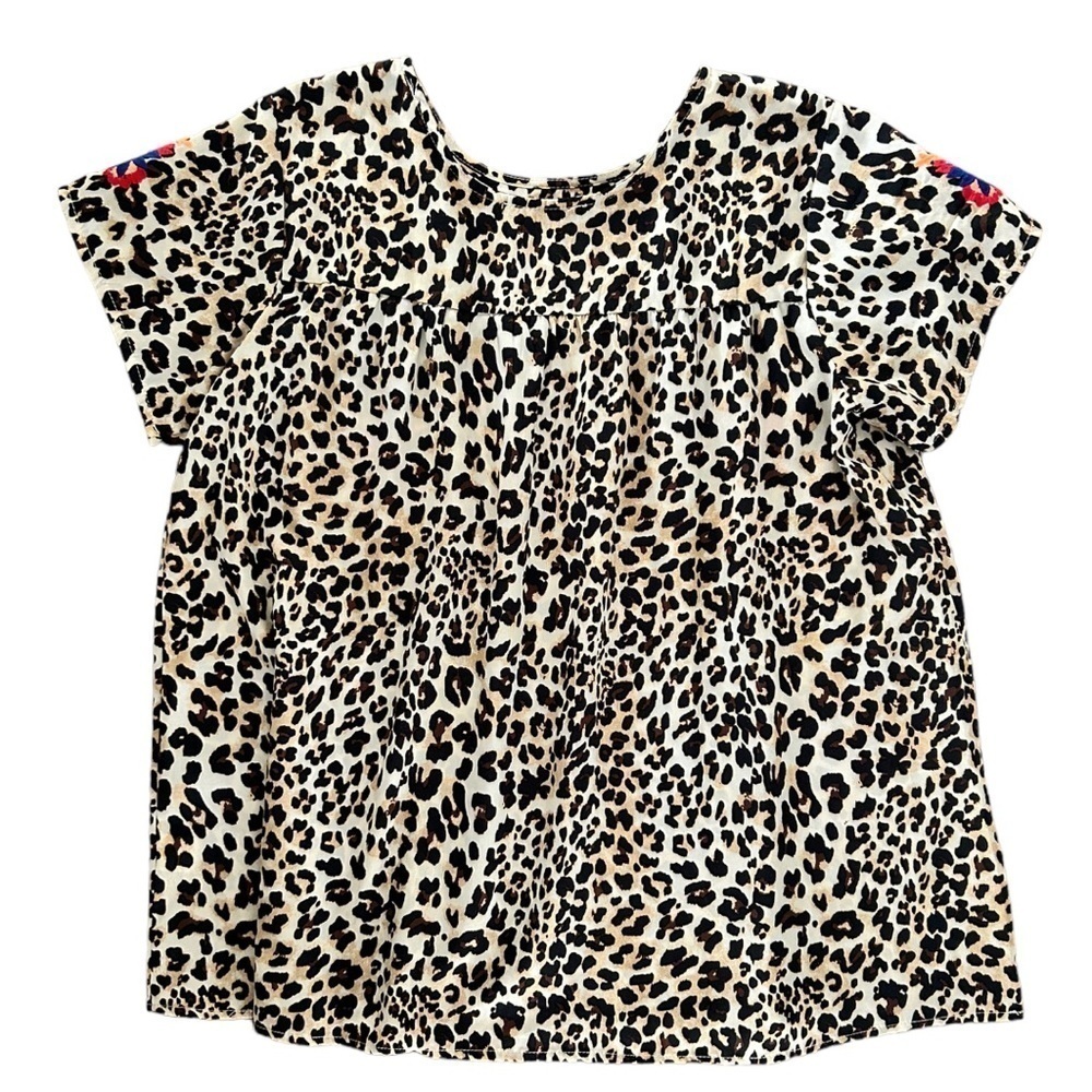 See And Be Seen Neon Embroidery Leopard Tunic Top Small - Picture 5 of 15
